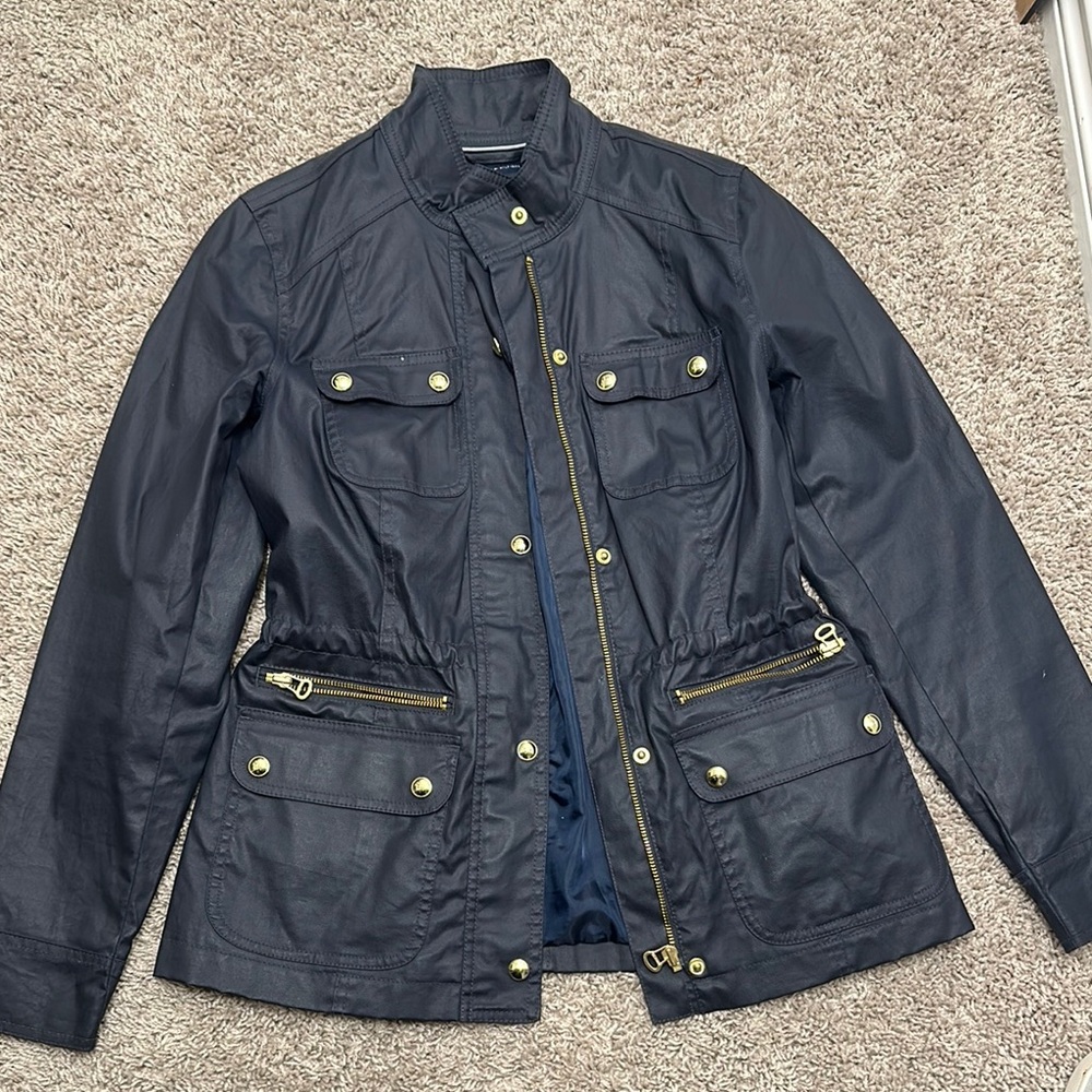 Tommy Hilfiger Black Utility Jacket with Stand-Up Collar